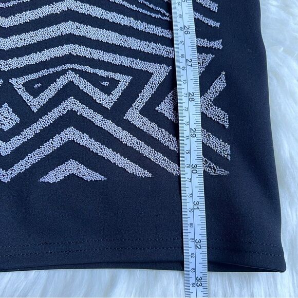 Miss Selfridge Bodycone Mini Dress Sz 6 BLD Black Cocktail Party Thick Shaping - Picture 10 of 16